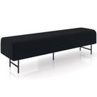 Puff Recamier Decorativo com Pés Industrial 140cm Novara P05 Veludo Preto - Lyam Decor