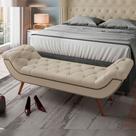 Puff Recamier Decorativo com Tachas 140 cm Santorini Facto Dunas Bege - Lyam Decor Puff Recamier Decorativo com Tachas 140 cm Santorini Facto Dunas Bege - Lyam Decor