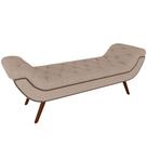 Puff Recamier Decorativo com Tachas 140 cm Santorini Linho Bege Escuro - Lyam Decor Puff Recamier Decorativo com Tachas 140 cm Santorini Linho Bege Escuro - Lyam Decor