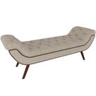 Puff Recamier Decorativo com Tachas 140 cm Santorini P05 Linho Creme - Lyam Decor Puff Recamier Decorativo com Tachas 140 cm Santorini P05 Linho Creme - Lyam Decor