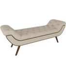 Puff Recamier Decorativo com Tachas 140 cm Santorini P05 Linho Cru - Lyam Decor Puff Recamier Decorativo com Tachas 140 cm Santorini P05 Linho Cru - Lyam Decor