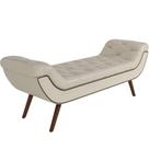 Puff Recamier Decorativo Com Tachas 140 Cm Santorini P05 material sintético Pérola - Lyam Decor