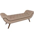 Puff Recamier Decorativo com Tachas 140 cm Santorini P05 Veludo Bege - Lyam Decor Puff Recamier Decorativo com Tachas 140 cm Santorini P05 Veludo Bege - Lyam Decor