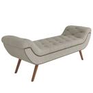 Puff Recamier Decorativo com Tachas 160 cm Santorini P05 Bouclê Creme - Lyam Decor