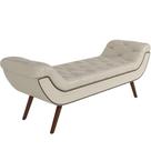 Puff Recamier Decorativo com Tachas 160 cm Santorini P05 Sintético Pérola - Lyam Decor