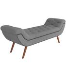 Puff Recamier Decorativo com Tachas 195 cm Santorini P05 Bouclê Cinza - Lyam Decor