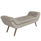 Puff Recamier Decorativo Com Tachas 195cm Santorini Bouclê Creme