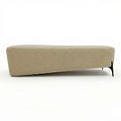 Puff Recamier Decorativo Orgânico Lavie 140cm Premium Chenille Bouclê Pérola - Abmaza