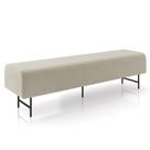 Puff Recamier Decorativo Pés em Ferro 160cm Dublin P02 Veludo Bege - Mpozenato
