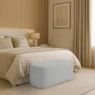 Puff Recamier Paris 100 cm Estofado para Quarto Solteiro Linho Premium - Clique Chique