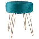 Puff Redondo 43cm com Pés Suede Metal Cazza Verde