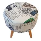 Puff Redondo Classic Estampado Paris Azul