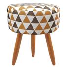 Puff Redondo Classic Estampado Triangulo Marrom Puff Redondo Classic Estampado Triangulo Marrom