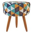Puff Redondo Classic Estampado Triangulo Verde