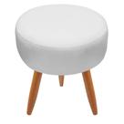 Puff Redondo Classic material sintético Branco