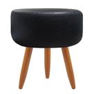 Puff Redondo Classic material sintético Preto