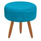 Puff Redondo Classic Suede Azul Turquesa Puff Redondo Classic Suede Azul Turquesa