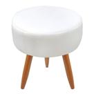 Puff Redondo Classic Suede Branco