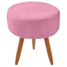 Puff Redondo Classic Suede Rosa