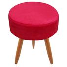 Puff Redondo Classic Suede Vermelho