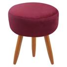 Puff Redondo Classic Suede Vinho Bordô