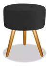 Puff Redondo Decorativo Banqueta Pés Palito Suede Puff Redondo Decorativo Banqueta Pés Palito Suede