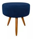 Puff Redondo Decorativo Banqueta Pés Palito Suede