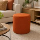 Puff Redondo Decorativo Bouclé Terracota 43cm para Sala e Quarto Puff Redondo Decorativo Bouclé Terracota 43cm para Sala e Quarto
