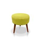 Puff Redondo Decorativo Panqueta De Apoiar Os Pés Suede Amarelo