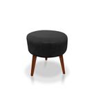 Puff Redondo Decorativo Panqueta De Apoiar Os Pés Suede Preto