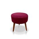 Puff Redondo Decorativo Panqueta De Apoiar Os Pés Suede Vermelho