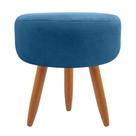 Puff Redondo Decorativo Sala E Escritório Suede Azul Royal