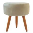 Puff Redondo Decorativo Sala E Escritório Suede Bege