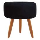 Puff Redondo Decorativo Sala E Escritório Suede Preto