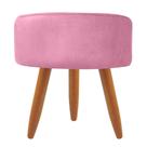 Puff Redondo Decorativo Sala E Escritório Suede Rosa