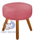 Puff Redondo/Descanso para os pés com Pézinho Palito SMF Decor Puff Redondo/Descanso para os pés com Pézinho Palito SMF Decor