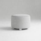 Puff Redondo Em Linho Cinza Design Elegante E Confortável