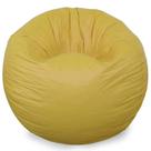 Puff Redondo em material sintético Mostarda