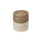 Puff Redondo Fibra Seagrass Resistente Bege Natural