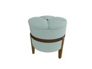 Puff Redondo Flor Decorativo com Pés de Madeira Estofado Suede, Conforto e Estilo para Quarto ou Sala