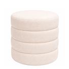 Puff Redondo Layer Bouclé Off White - Sallar Home
