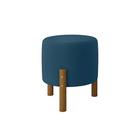 Puff Redondo Luxo Apolo com Pés em Madeira Maciça Puff Redondo Luxo Apolo com Pés em Madeira Maciça