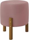 Puff Redondo Luxo Decorativo Charme - Rosa Suede