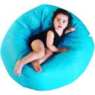 Puff Redondo M Infantil 85cm de circunferência em corano original na Cor TURQUESA ( COM ENCHIMENTO)