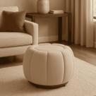 Puff Redondo Orgânico Moderno Confortável Claudia Sala Quarto Recpção Luxo Veludo