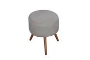 Puff Redondo Paola Suede Cinza - FLASH SONHO