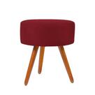 Puff Redondo Para Camarim Suede Pés Palito Marsala