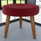 Puff Redondo para Sala Davi Veludo Vinho Puff Redondo para Sala Davi Veludo Vinho