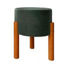 Puff Redondo Pés Madeira Verde