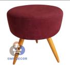 Puff Redondo Pés Palito Vinho Puff Redondo Pés Palito Vinho
